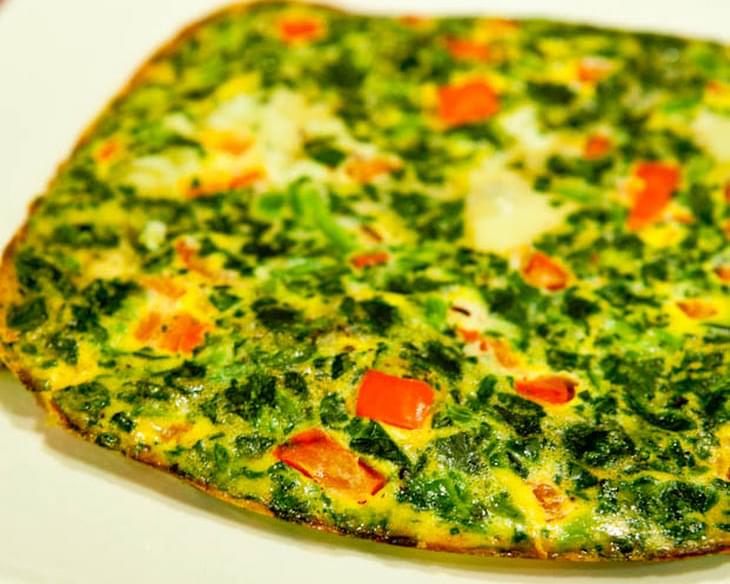Spinach and Red Pepper Frittata (Gluten Free, Dairy Free)