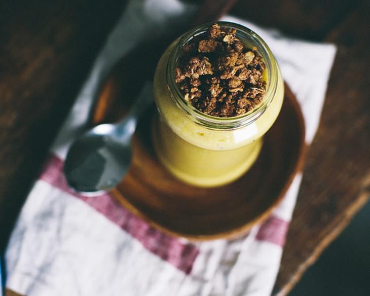 Pumpkin Shake With Fruits And Granola