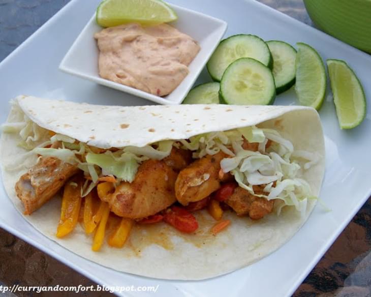 Healthy Baja Fish Tacos with Creamy Chipotle Sauce
