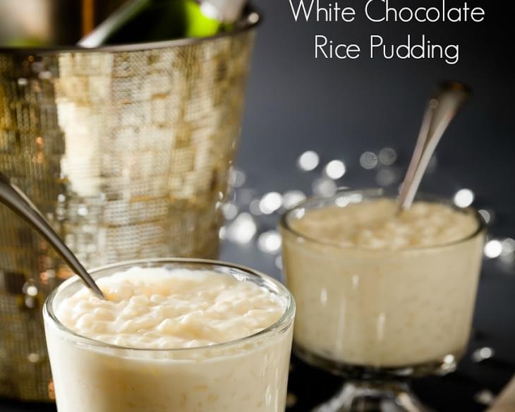 Champagne and White Chocolate Rice Pudding