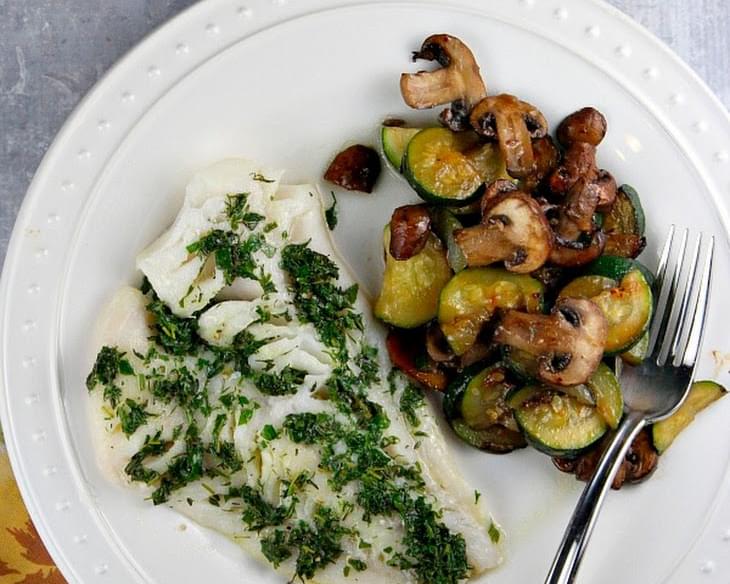 Herb-Topped Fish Baked in Parchment