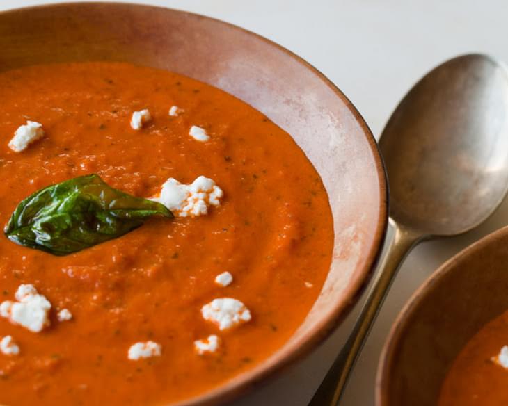 Creamy Roasted Tomato & Basil Soup
