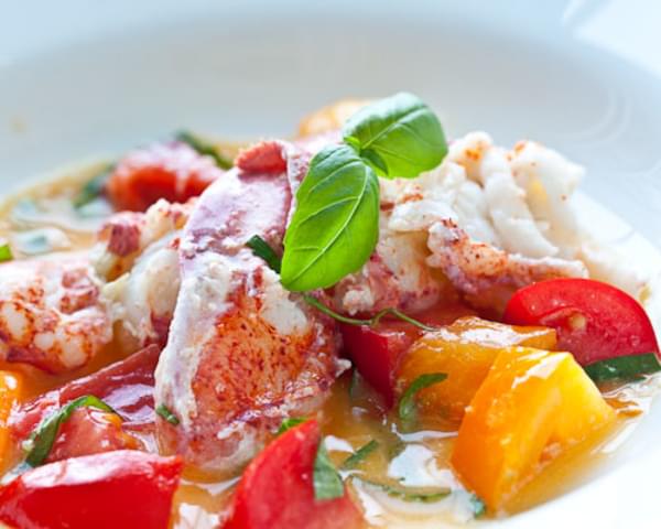 Butter Poached Lobster with Fresh Tomatoes