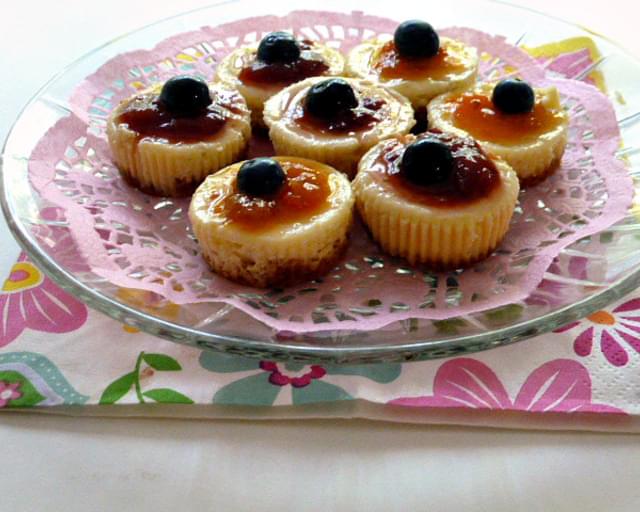Mini Baked Cheesecakes with Jam adapted from That Skinny Chick Can Bake