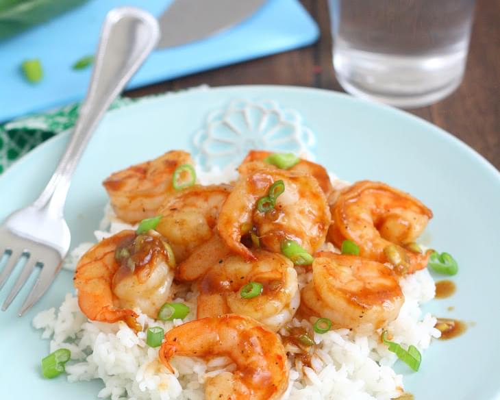 Pan-Seared Shrimp with Ginger-Hoisin Glaze