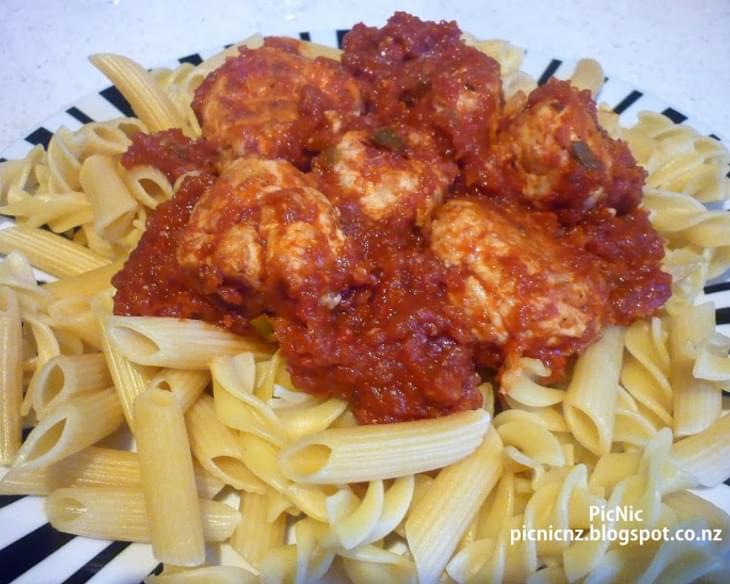 Chicken Meatballs with Spicy Tomato Sauce