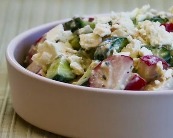 Cucumber and Radish Salad with Feta, Red Wine Vinegar, and Buttermilk Dressing
