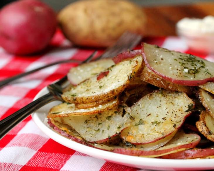 Baked Herb and Parmesan Potato Slices