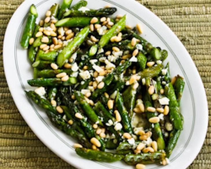 Sauteed Asparagus with Melted Gorgonzola and Pine Nuts