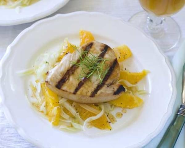 Gluten Free Grilled Swordfish with Orange Fennel Salad