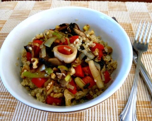 #Leeklove Quinoa with Leeks and Mushrooms