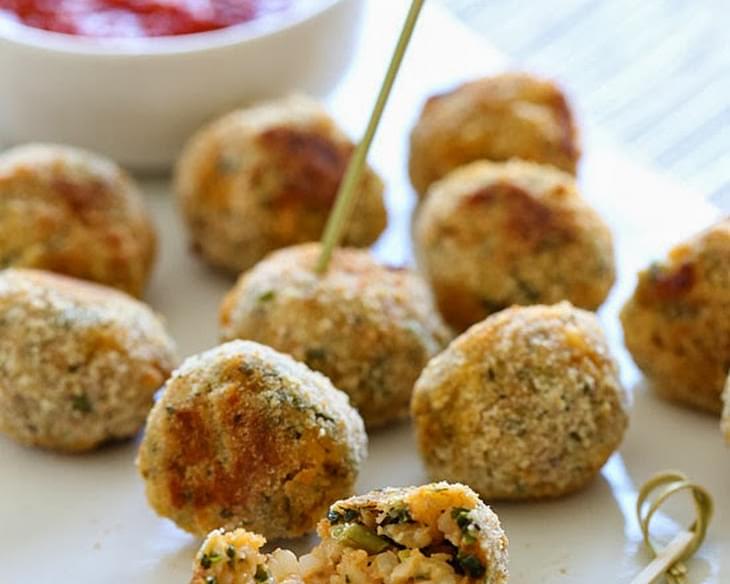 Baked Mini Spinach and Sausage Arancini