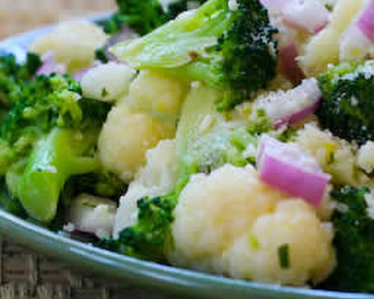 Broccoli and Cauliflower Salad with Lemon, Dijon, and Tarragon Vinaigrette