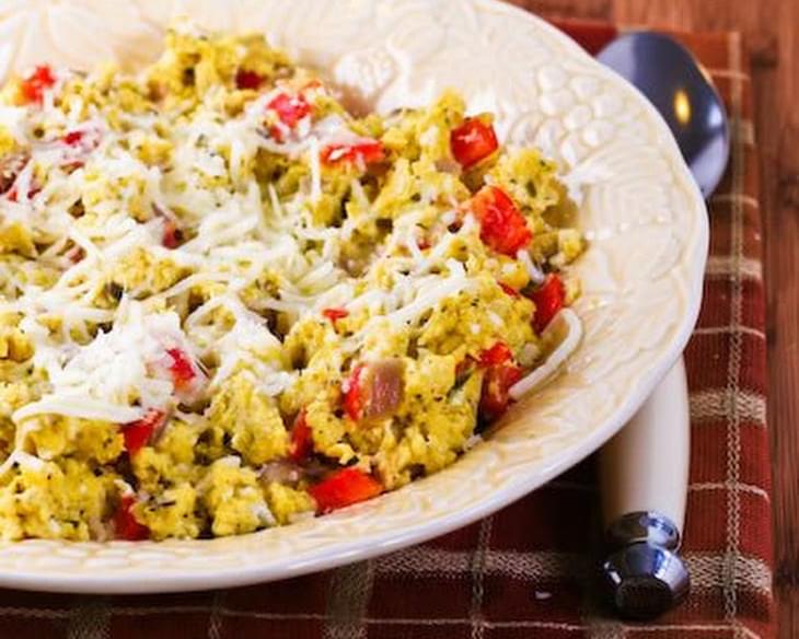 Cheryl's Eggs with Red Pepper, Basil and Cheese