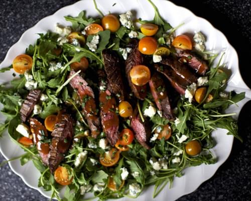 Skirt Steak Salad with Arugula and Blue Cheese