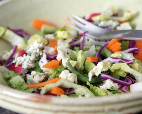 Chopped Vegetable Salad with Lemon-Garlic Dressing