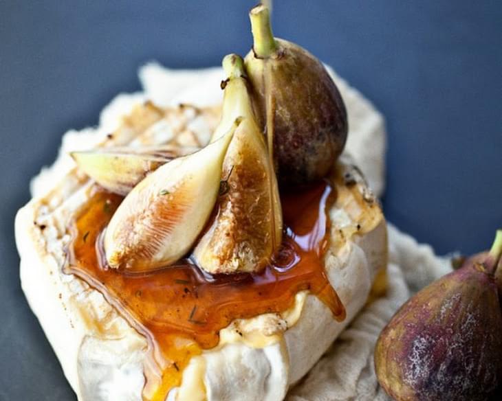 Grilled Soft Cheese, Thyme Honey and Fresh Figs