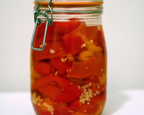 Pickled Garlicky Red Peppers