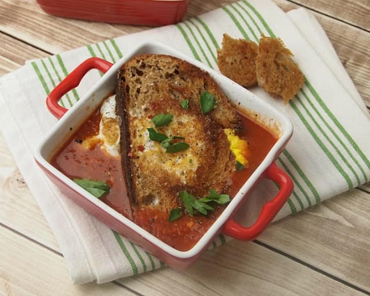 Tomato Soup with Egg In A Hole