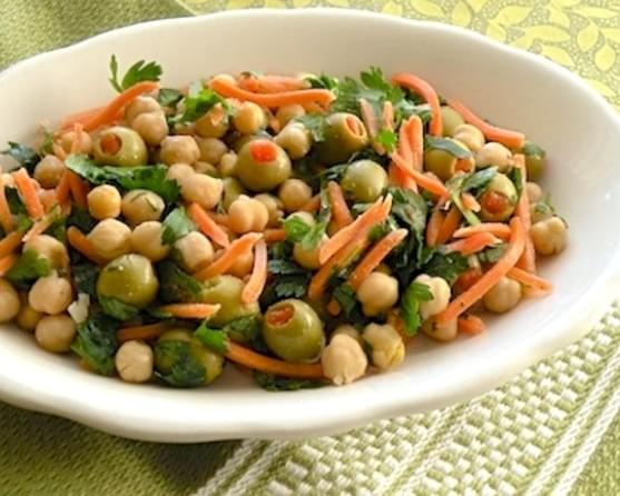 Chickpea and Carrot Salad with Parsley and Olives