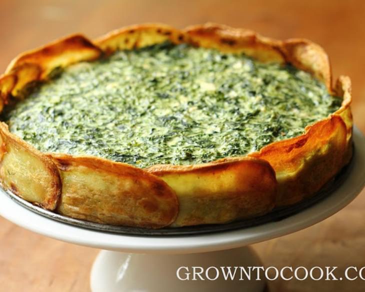 Spinach And Spring Herb Torta In Potato Crust