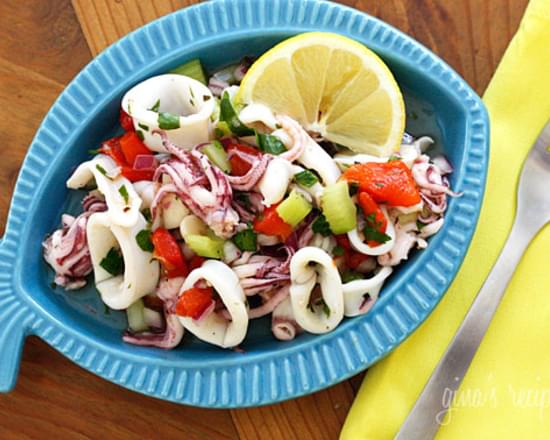 Chilled Calamari Salad with Lemon and Parsley