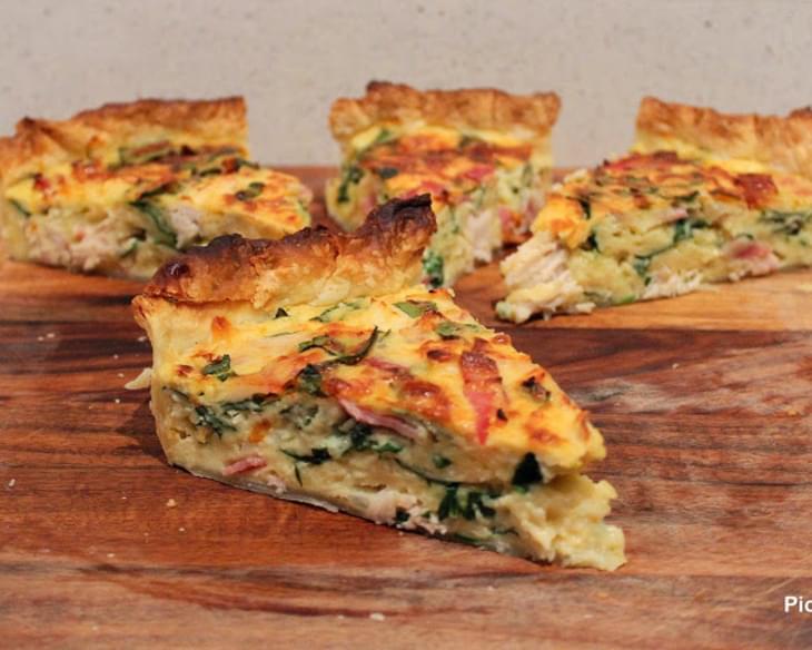 Chicken, Bacon, and Spinach Quiche