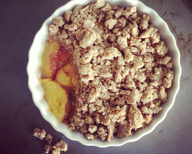 Almond Butter Peach Cobbler for Two