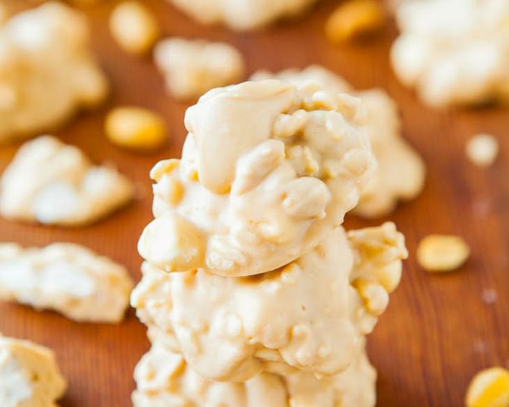 White Chocolate Peanut Butter Cookie Clusters (no-bake, gluten-free)