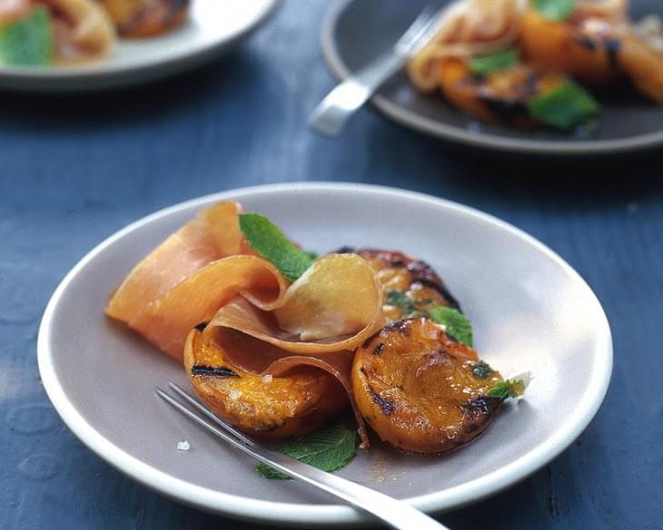 Grilled Apricots with Prosciutto