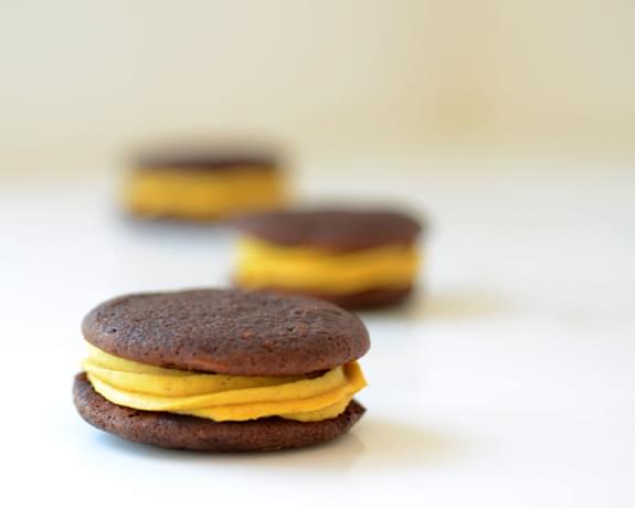 Chocolate Whoopie Pies with Pumpkin Filling