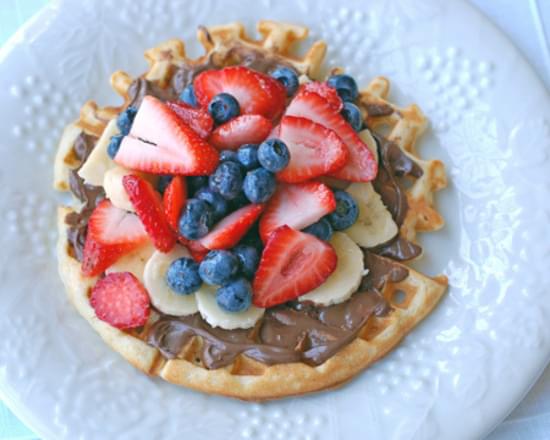 Nutella and Fruit Topped Waffles