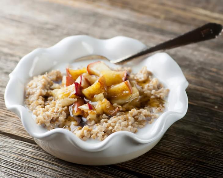 Toasted Brown Butter Oatmeal with Apples