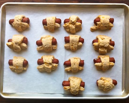 Whole Wheat Pigs in a Blanket with Cheddar