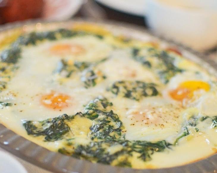 Creamed Spinach with Baked Eggs