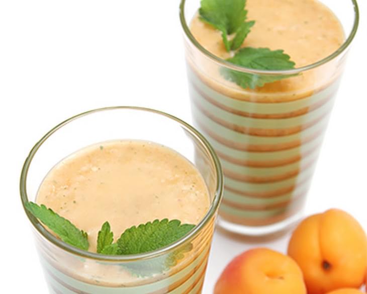 Apricot Smoothie with Almond Milk and Lemon Balm