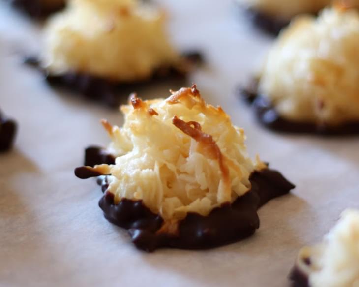 Dark Chocolate Dipped Coconut Macaroons