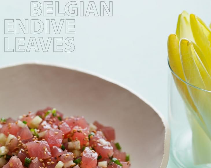 Tuna Tartare with Belgium Endive Leaves