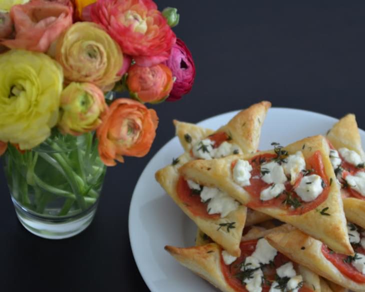 Goat Cheese and Tomato Triangles