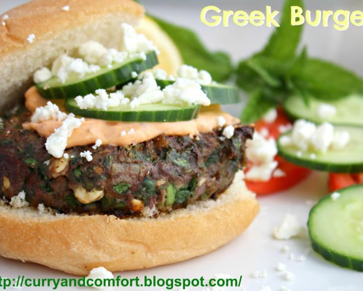 Greek Style Spinach and Feta Burgers