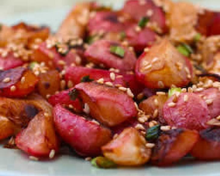 Roasted Radishes with Soy Sauce and Toasted Sesame Seed