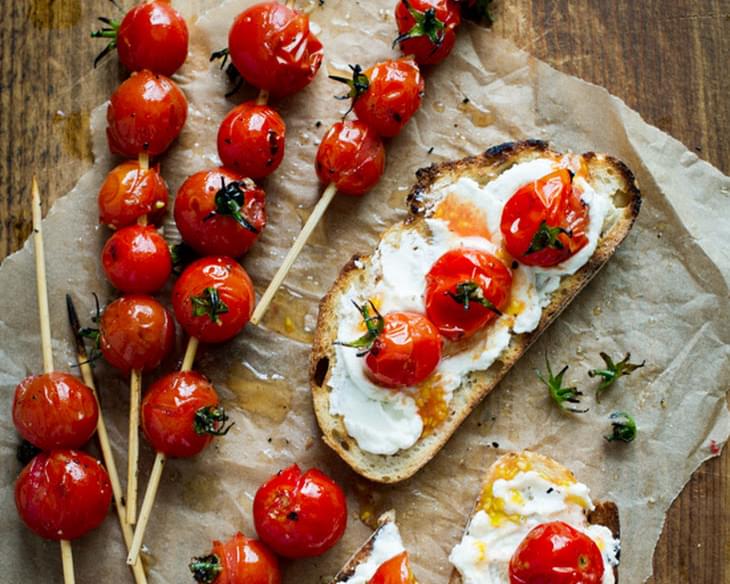 Grilled Tomato Skewers on Toast
