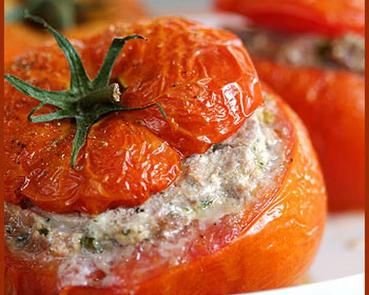 Stuffed Tomatoes with Veal and Herb Ricotta