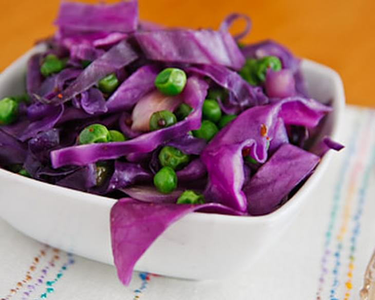 Red Cabbage and Peas with Cumin and Mustard Seeds