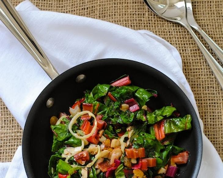 Sauteed Swiss Chard with Fruit & Nuts