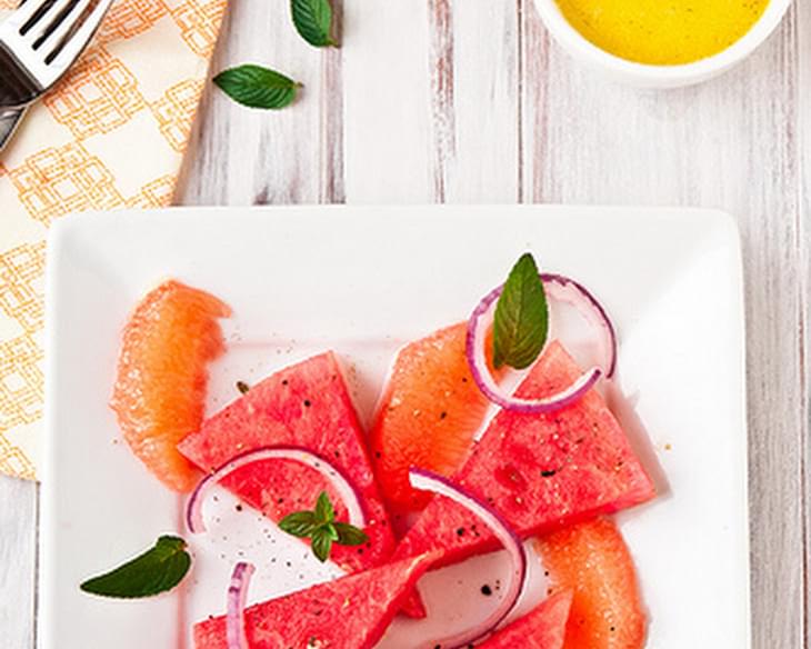 Watermelon Salad with Grapefruit-Mint Vinaigrette