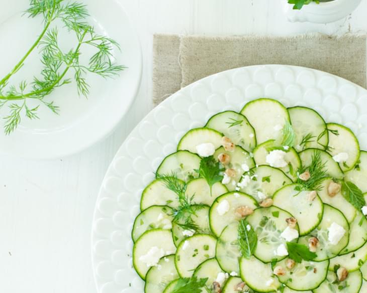 Cucumber and Zucchini Carpaccio Salad