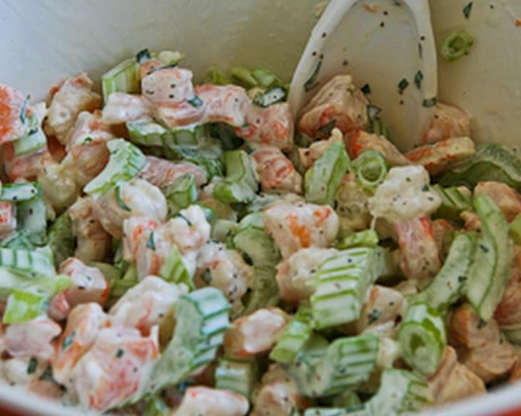 Tarragon Shrimp Salad with Celery, Green Onion, and Celery Seed