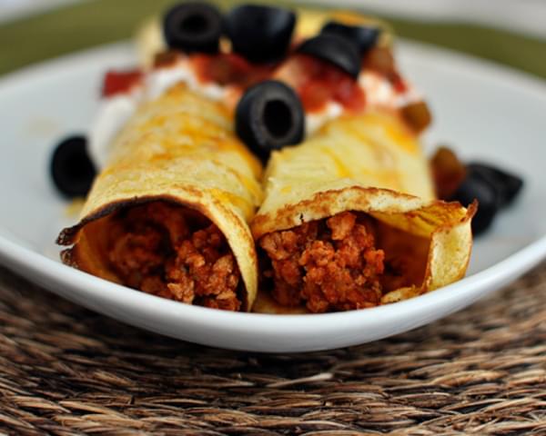 Taco Enchiladas with Cornmeal Crepes