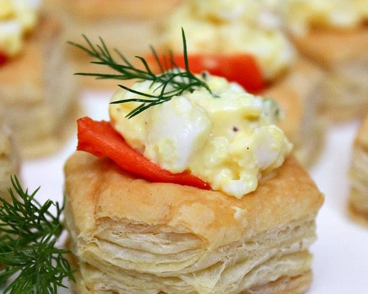 Egg Salad Cups with Smoked Salmon and Dill